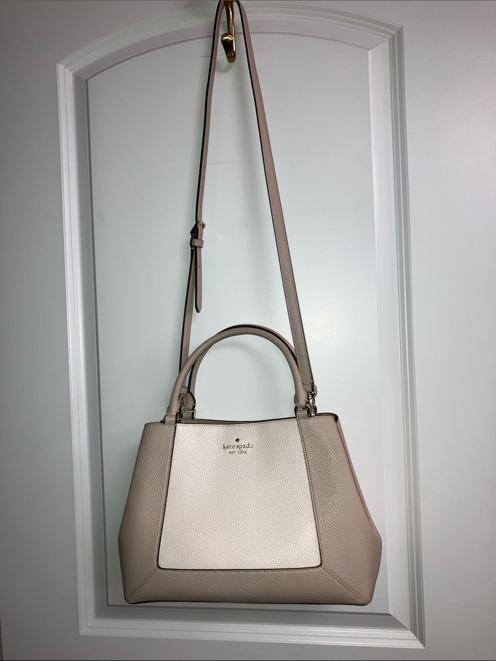 NWT  Kate Spade M Satchel Cream Tan Bag